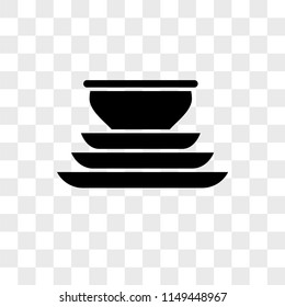Dishes vector icon on transparent background, Dishes icon