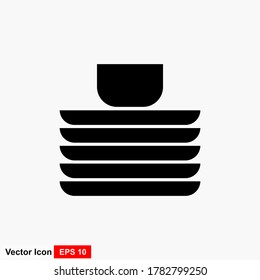 Dishes vector icon on white background. Flat vector dishes icon symbol sign from modern kitchen collection for mobile concept and web apps design.