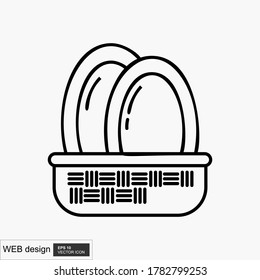 Dishes vector icon on white background. Flat vector dishes icon symbol sign from modern kitchen collection for mobile concept and web apps design.