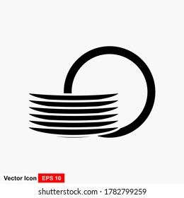Dishes vector icon on white background. Flat vector dishes icon symbol sign from modern kitchen collection for mobile concept and web apps design.