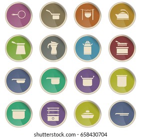 dishes vector icons for user interface design