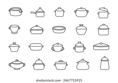 Dishes with vintage patterns. Coloring Page. Baking dishes. Hand drawn style. Vector drawing. Collection of design elements.