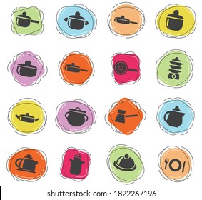 dishes web icons for user interface design