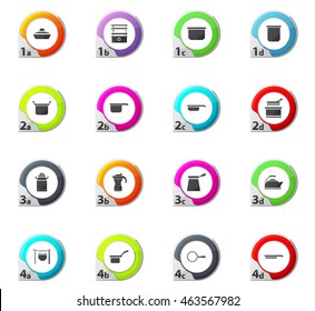 Dishes web icons for user interface design