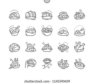 Dishes Well-crafted Pixel Perfect Vector Thin Line Icons 30 2x Grid for Web Graphics and Apps. Simple Minimal Pictogram