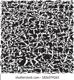 Disheveled black rectangles creating random overlapping, monochrome, modern texture