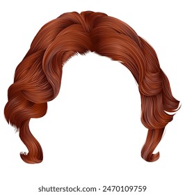  disheveled hairs  red colors with
 parting . beauty fashion