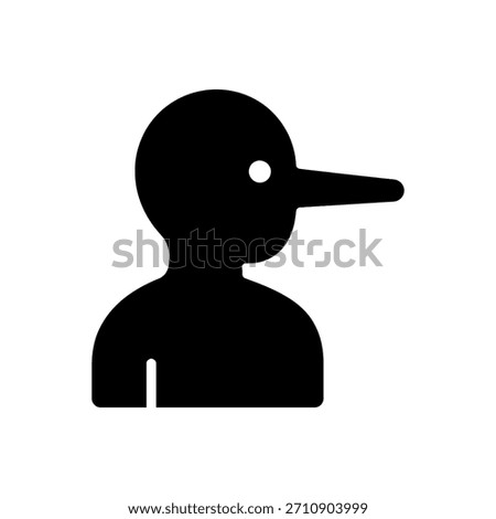 Dishonest Liar Character Icon Isolated On White Background