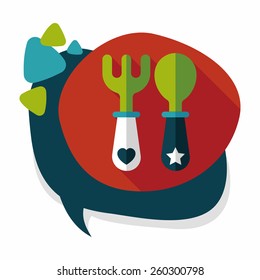 dishware and cutlery flat icon with long shadow,eps10