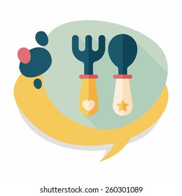 dishware and cutlery flat icon with long shadow,eps10