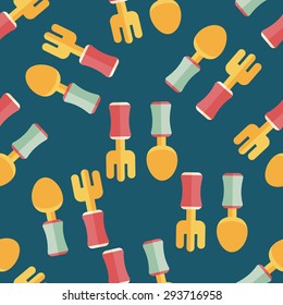 dishware and cutlery flat icon,eps10 seamless pattern background