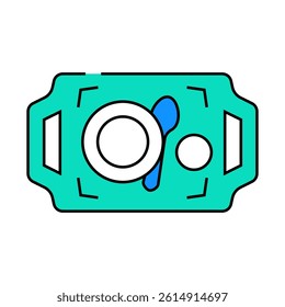 dishware on tray buffet line icon vector. dishware on tray buffet sign. isolated symbol illustration