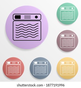 Dishwasher badge color set icon. Simple glyph, flat vector of wash icons for ui and ux, website or mobile application