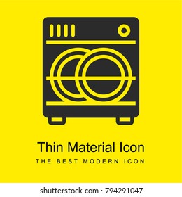 Dishwasher bright yellow material minimal icon or logo design