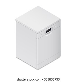 Dishwasher detailed isometric icon vector graphic illustration