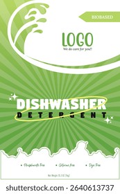 Dishwasher Detergent Powder Packaging Label