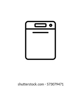 dishwasher dish washing machine icon black line on white background