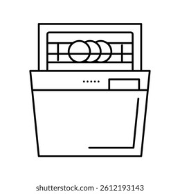 dishwasher equipment line icon vector. dishwasher equipment sign. isolated contour symbol black illustration