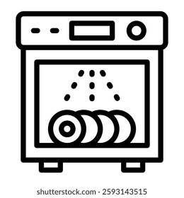 Dishwasher Glyph Icon Design For Personal nad Commercial Use