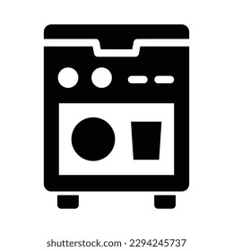 dishwasher glyph icon illustration vector graphic