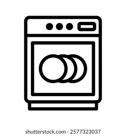Dishwasher icon color editable on white background