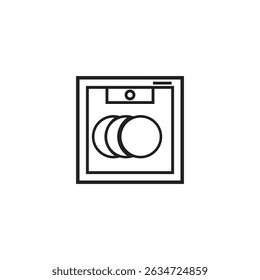 ícone da máquina de lavar louça ilustração elemento design