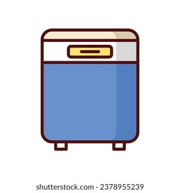 Dishwasher icon isolate white background vector stock illustration