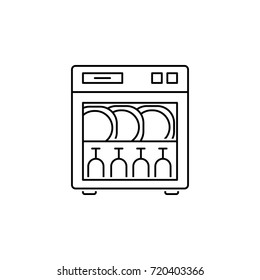 Dishwasher icon on white background
