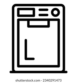 Dishwasher icon outline vector. Dish machine. Washer kitchen