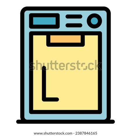 Dishwasher icon outline vector. Dish machine. Washer kitchen color flat
