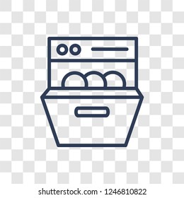 Dishwasher icon. Trendy linear Dishwasher logo concept on transparent background from Furniture and Household collection
