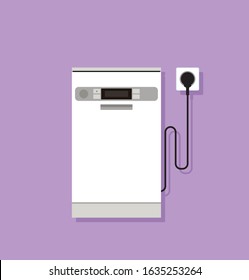 
Dishwasher icon vector design isolated on purple background