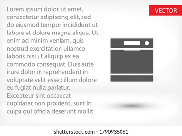 Icono del lavavajillas. Vector Eps 10. Diseño plano Lorem Ipsum 