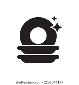 Dishwasher icon vector. Dishwasher sign. Cleaning symbol.