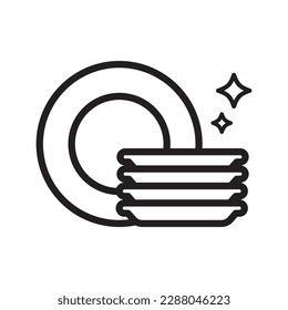 Dishwasher icon vector. Dishwasher sign. Cleaning symbol.