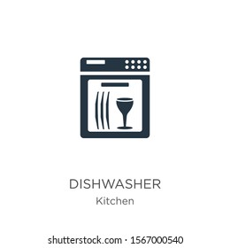 Dishwasher icon vector. Trendy flat dishwasher icon from kitchen collection isolated on white background. Vector illustration can be used for web and mobile graphic design, logo, eps10