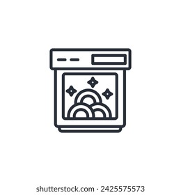 Dishwasher icon. vector.Editable stroke.linear style sign for use web design,logo.Symbol illustration.