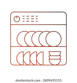 dishwasher icon with white background vector stock illustration