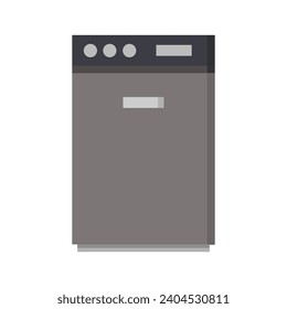 Dishwasher illustrated on white background