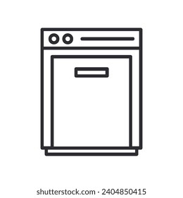 Dishwasher illustrated on white background