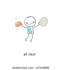 Dishwasher. Illustration.