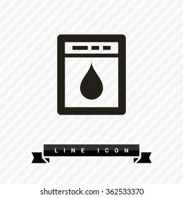 Dishwasher isolated minimal single flat icon. Household line vector icon for websites and mobile minimalistic flat design.