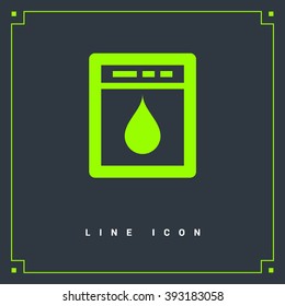 Dishwasher isolated minimal single flat icon. Household line vector icon for websites and mobile minimalistic flat design.
