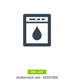 Dishwasher isolated minimal single flat icon. Household line vector icon for websites and mobile minimalistic flat design.