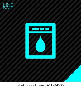 Dishwasher isolated minimal single flat icon. Household line vector icon for websites and mobile minimalistic flat design.