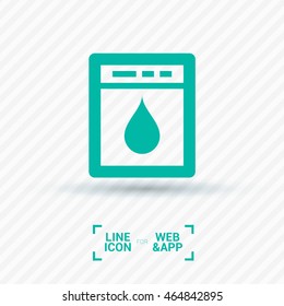 Dishwasher isolated minimal single flat icon. Household line vector icon for websites and mobile minimalistic flat design.