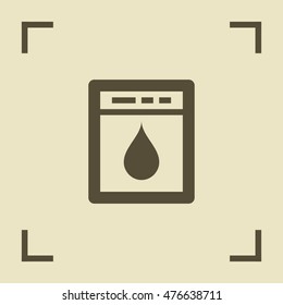 Dishwasher isolated minimal single flat icon. Household line vector icon for websites and mobile minimalistic flat design.