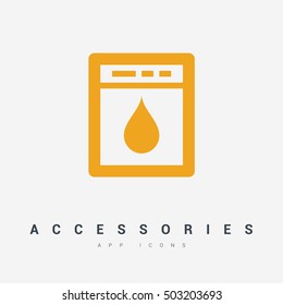 Dishwasher isolated minimal single flat icon. Household line vector icon for websites and mobile minimalistic flat design.