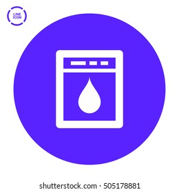 Dishwasher isolated minimal single flat icon. Household line vector icon for websites and mobile minimalistic flat design.