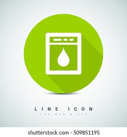 Dishwasher isolated minimal single flat icon. Household line vector icon for websites and mobile minimalistic flat design.